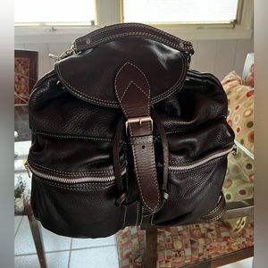 Vintage 90s Rugby Rucksack / Backpack! Dark Brown!